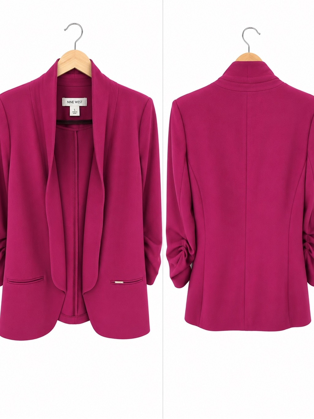 Nine West Fuchsia Open-Front Blazer
